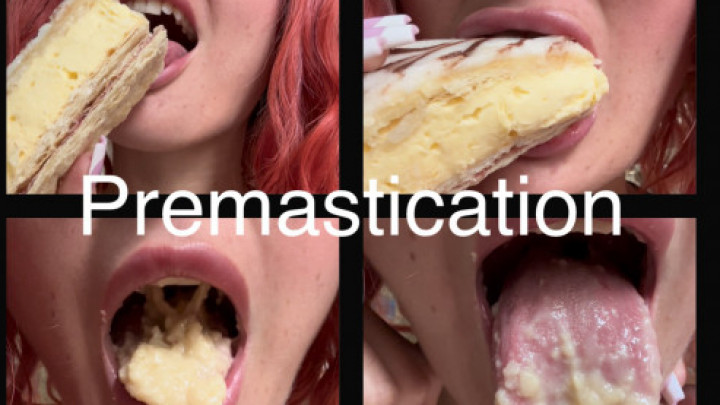 Sensual Drooling Eating Cream Cake Premastication - July 09, 2023