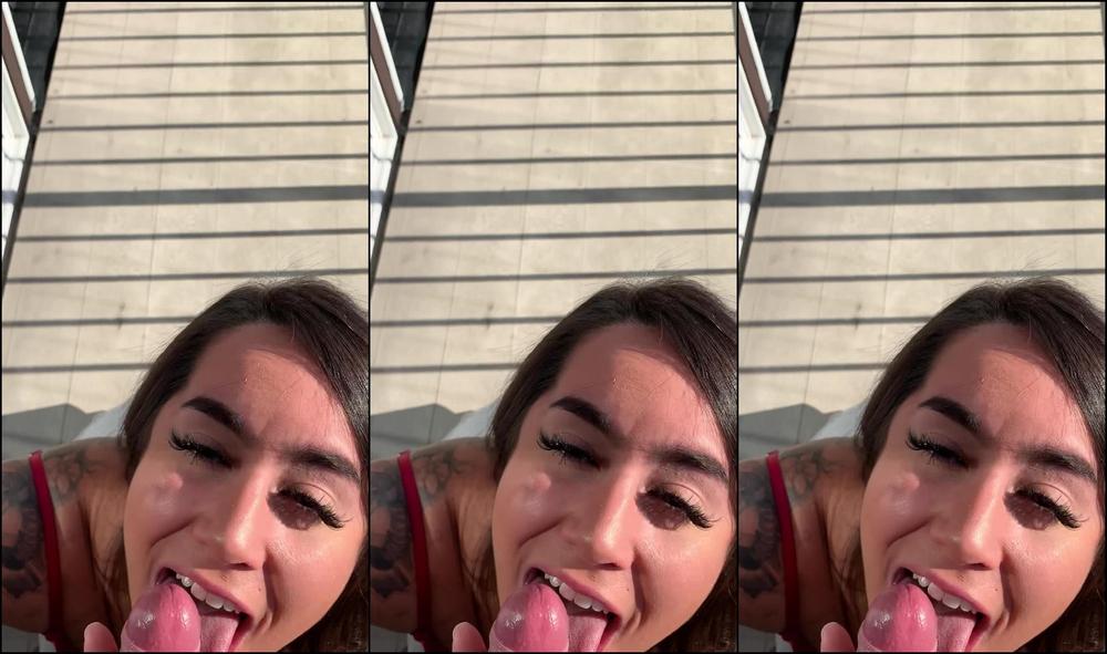 Public Balcony Pov Blowjob