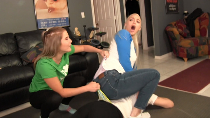 3 Girl Playful Wedgie Fight