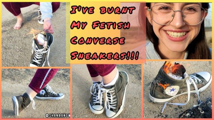 I'VE BURNT MY FETISH CONVERSE SNEAKERS