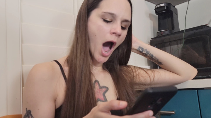 Petite College Girl Yawning - HD