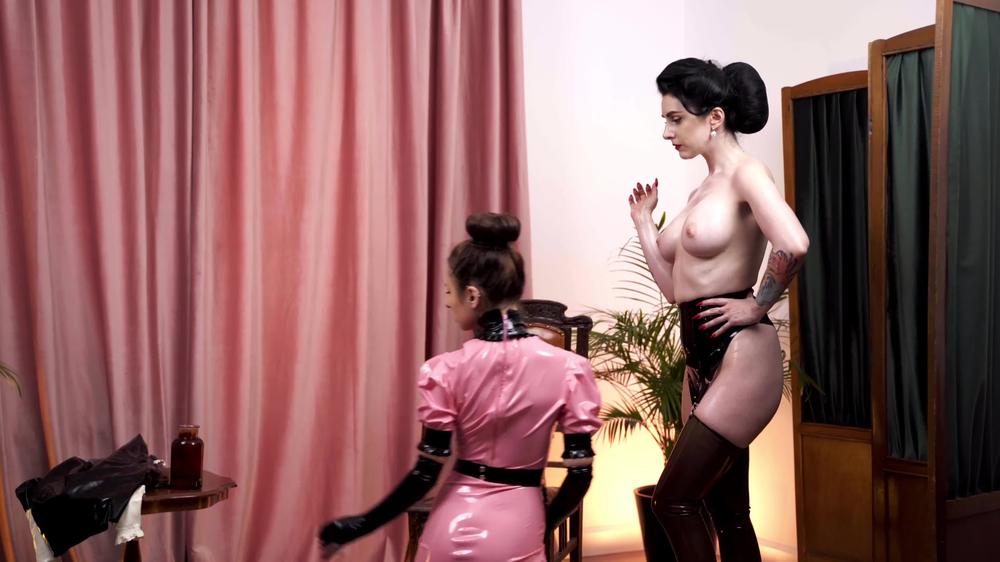Latex Maid Puts Latex On Her Mistress