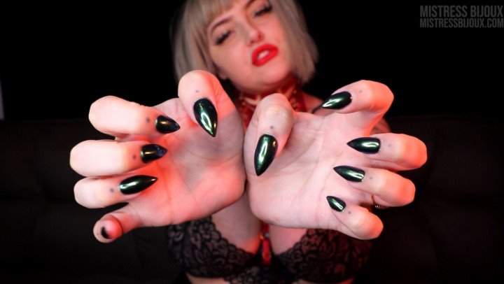 Mistressbijoux Chrome Green Nails Worship
