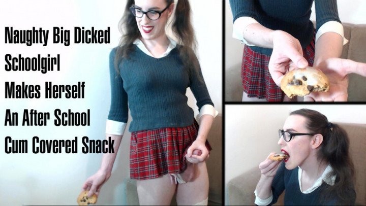 Stephie Scarlet Tgirl Sch–Lgirl Cum On Cookie And Eats It