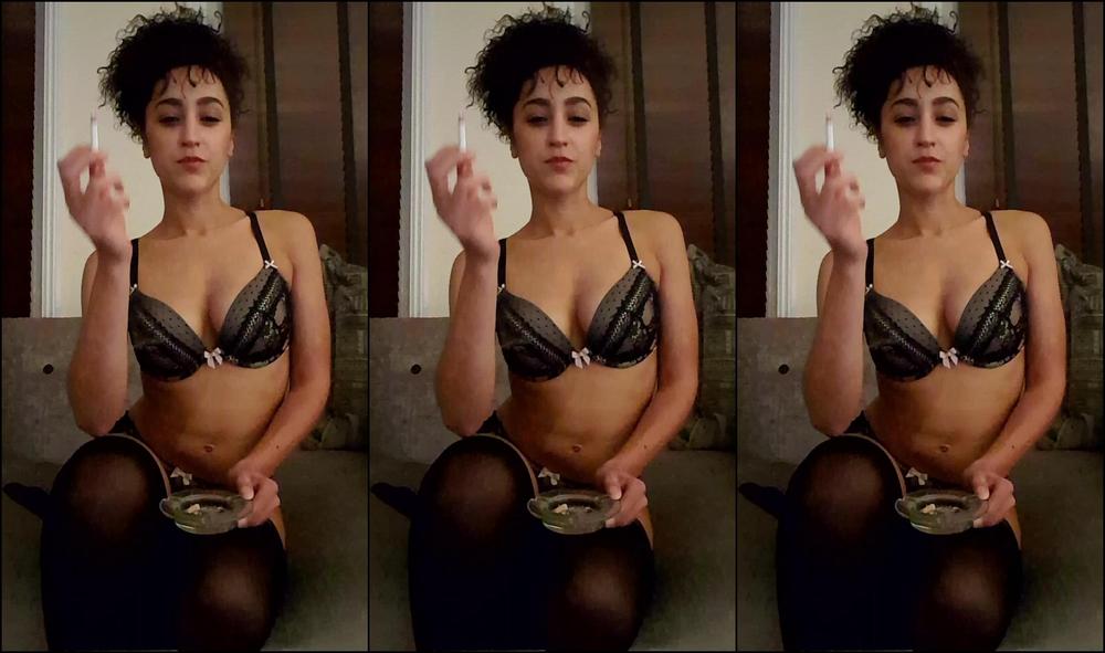 Elladearest Smoking In Sexy Underwear