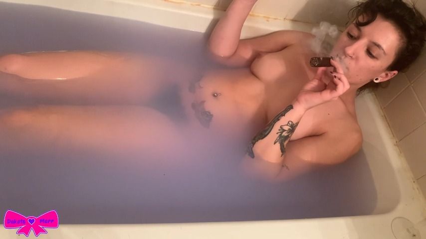 Ignoring you while smoking cigar in bath