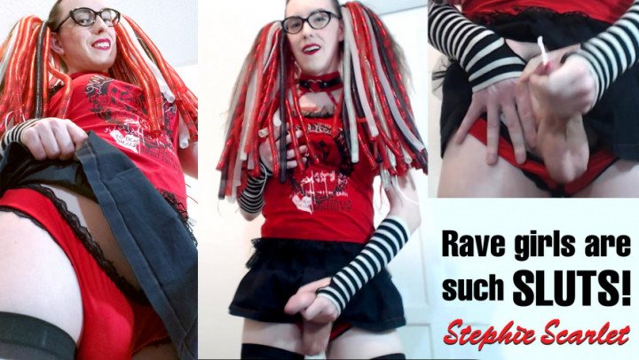 Stephie Scarlet Tgirl Rave Slut Cumshot