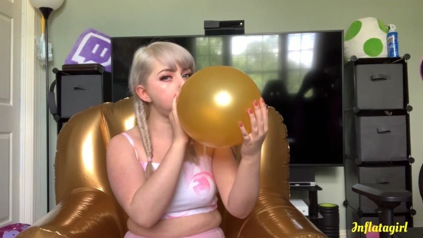 Inflatagirl Blow To Pop Gold Balloon
