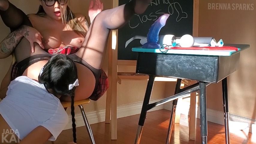 Asian Schoolgirl Makes Brenna Sparks Cum - October 18, 2019