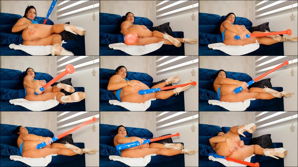 Monicasanthiagoxxx Baseball Bat Anal Masturbating
