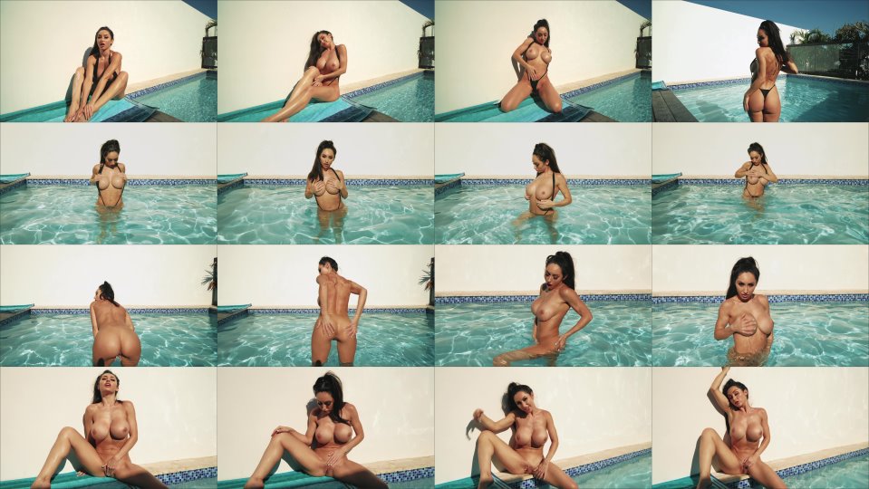 Reya Sunshine Micro Bikini Slut Masturbates Pool Side