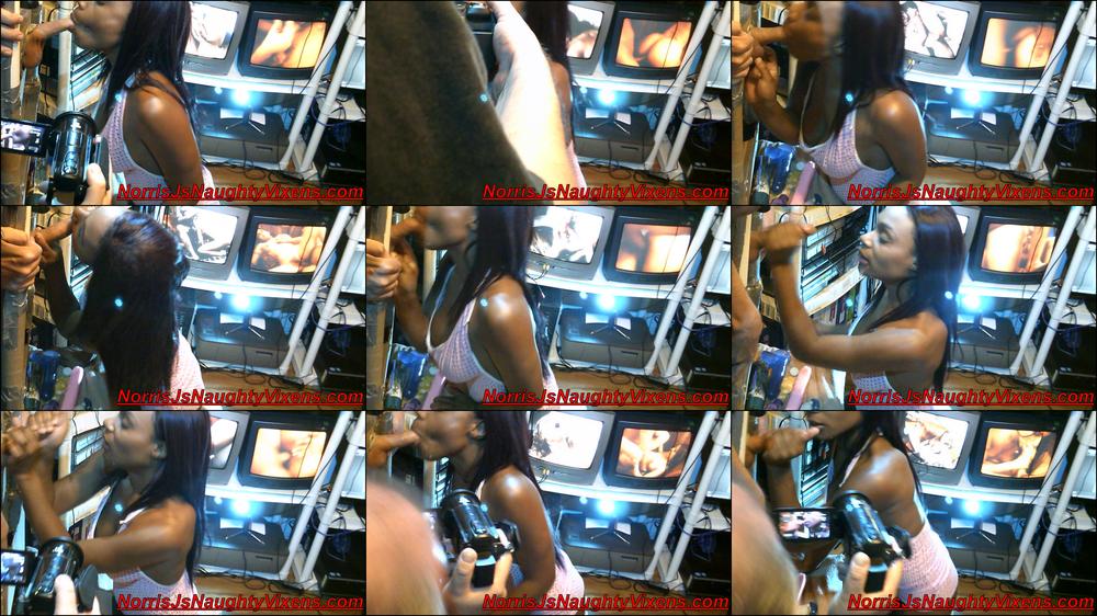 Bella Star gives head thru the gloryhole