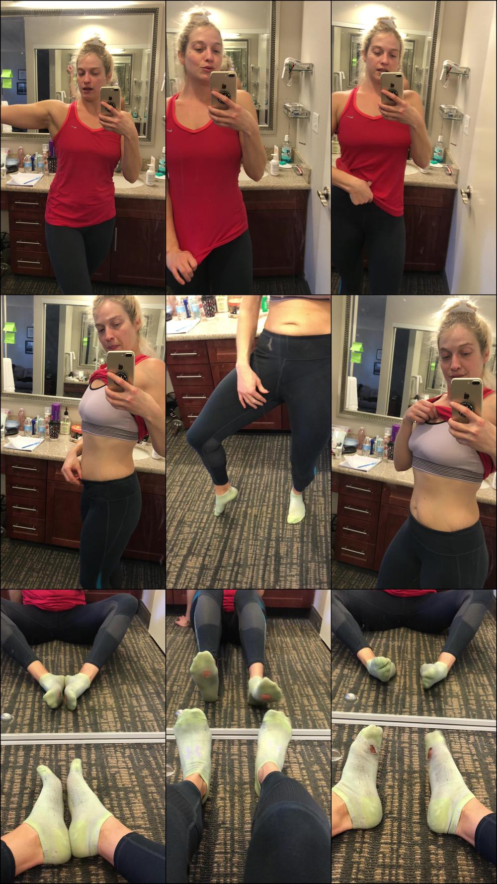 Post workout sweaty gym outfit