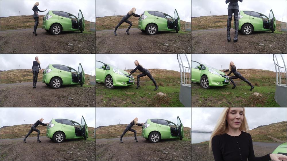 Ariel Anderssen Pushing Your Car In My Leather Boots