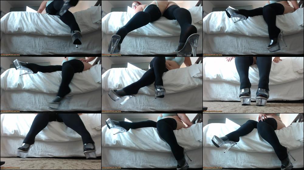 Black Stockings Clear Heels - March 06, 2016