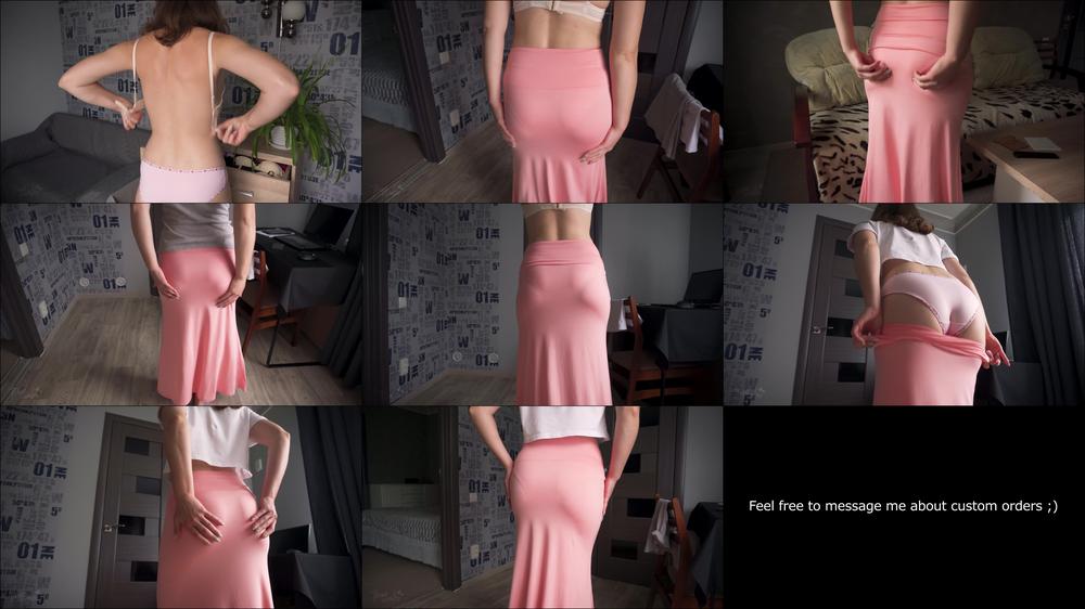 Visible Panty Line Fetish Tease In Long Maxi Skirt