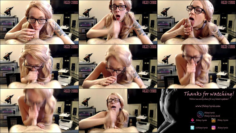 Riley Cyriis Dumb Slut Blows Daddy In Pink Wig