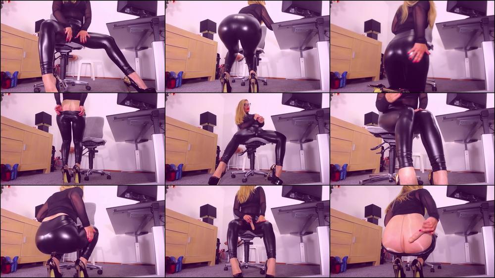 Sheer pantyhose under leather leggings