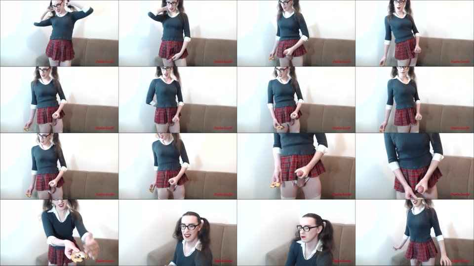 Stephie Scarlet Tgirl Sch–Lgirl Cum On Cookie And Eats It