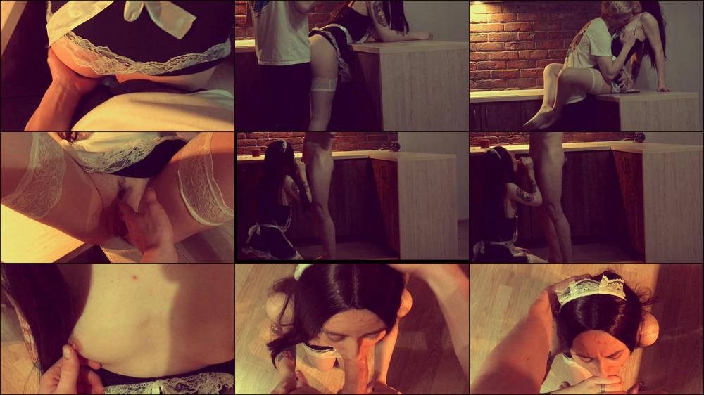 Maid seduced her owner for a blowjob