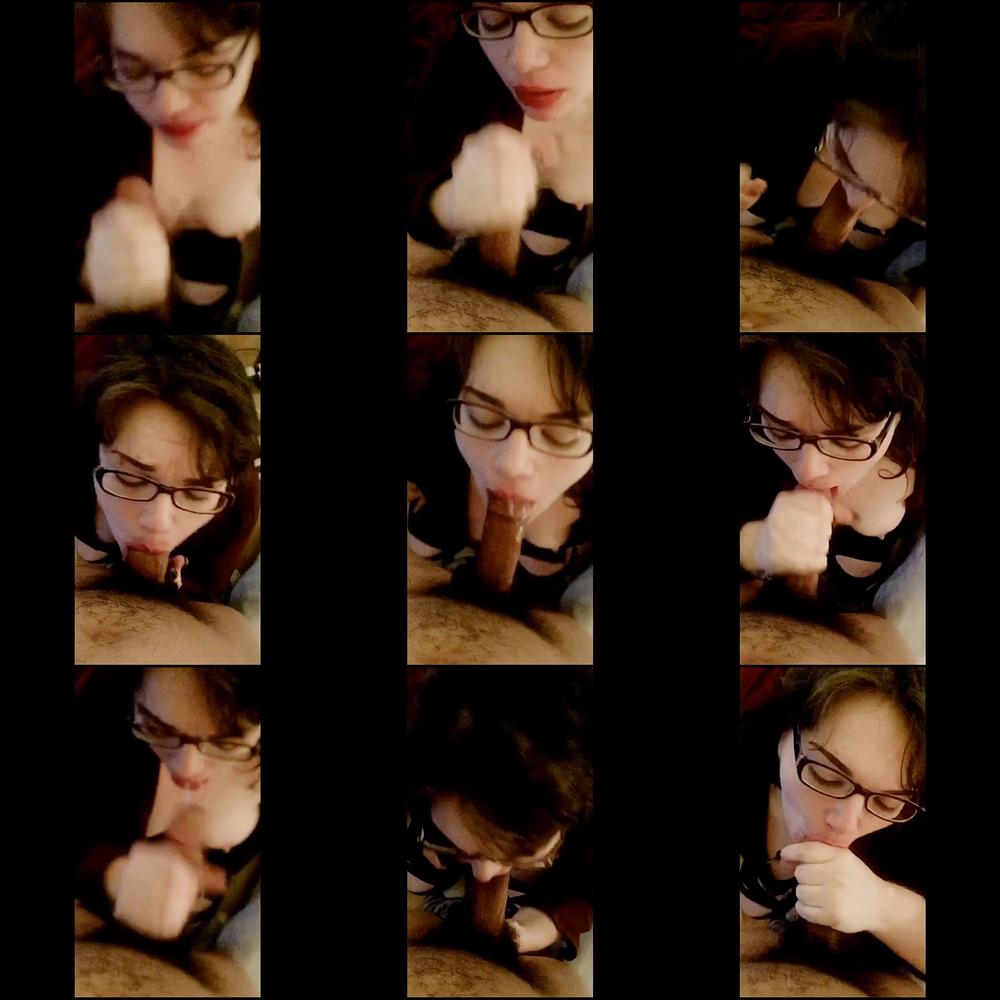 POV Deepthroat BBW Nerd Takes Facial