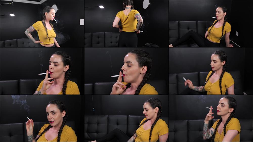 Smoking in Shiny Yoga Pants