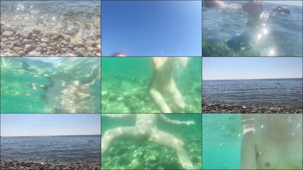 Lesbians swim in the sea
