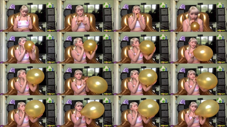 Inflatagirl Blow To Pop Gold Balloon
