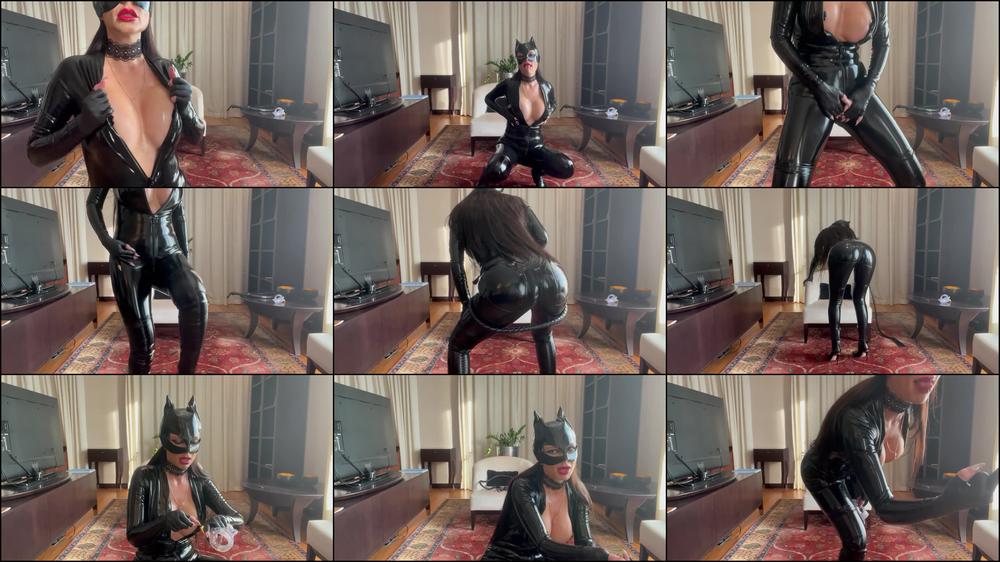 Black Latex Catwoman Teasing You