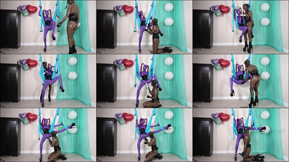 Rubber Pussy on the Swing