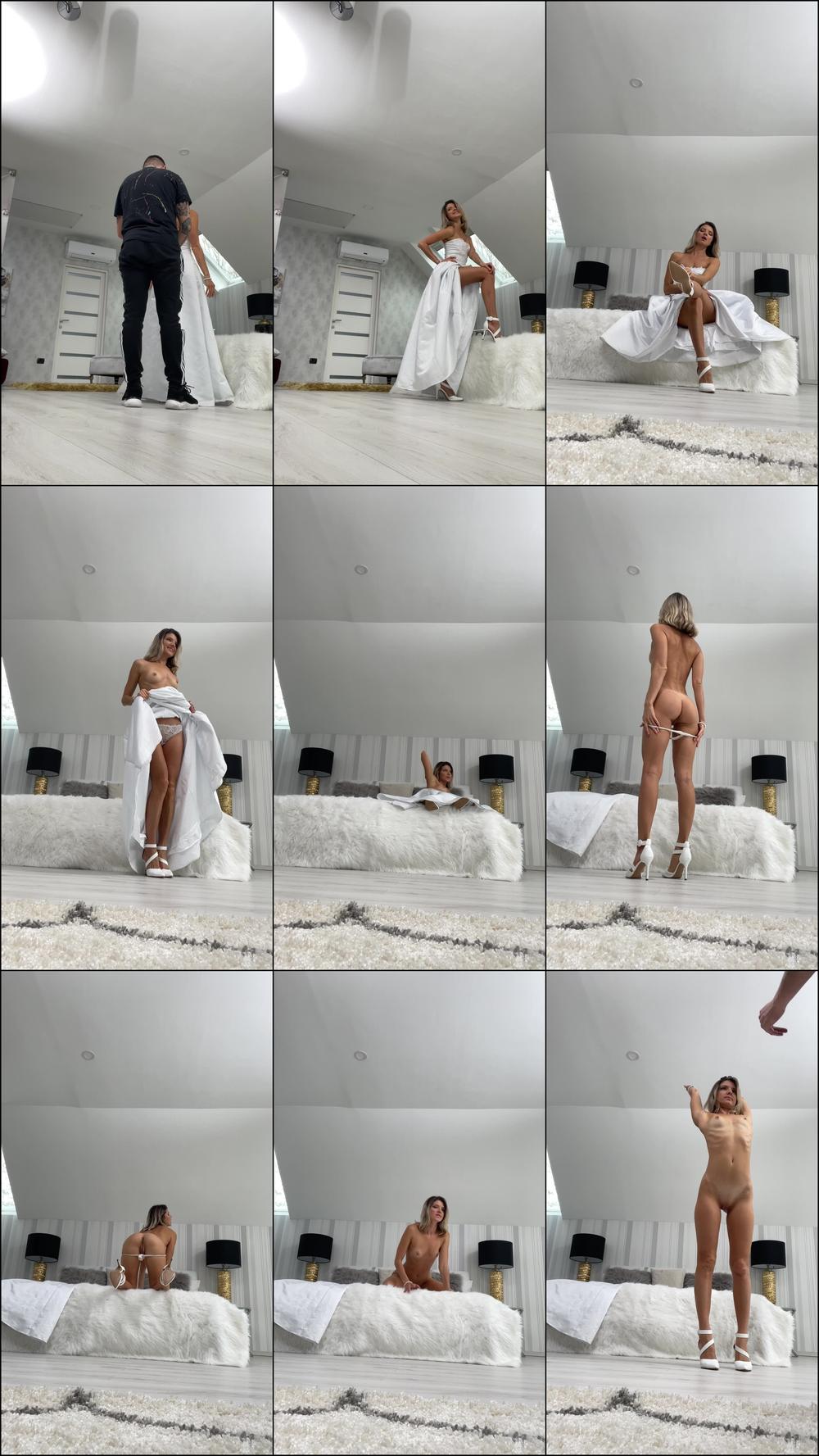 Wedding dress striptease