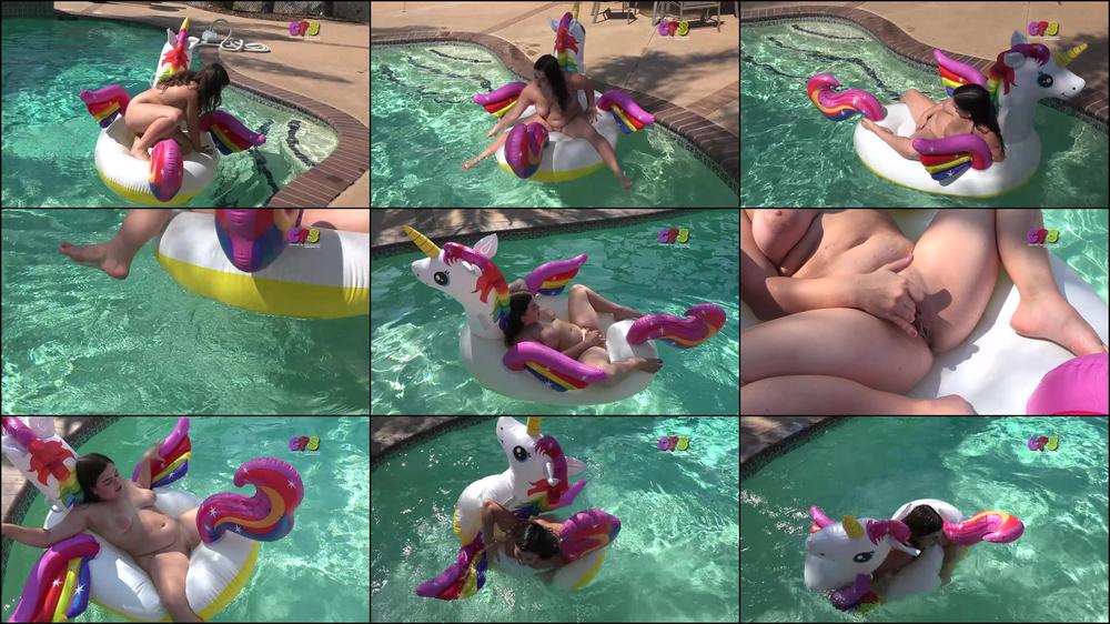 LaLa Struggles w/inflatable @ Pool Sinks