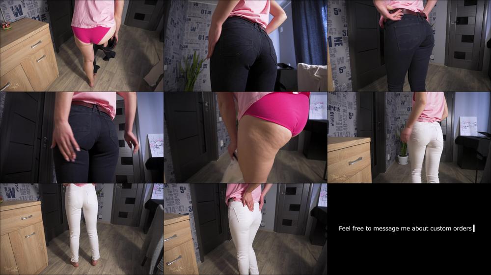 Amateur Milf Try On Haul Jeans Teasing Visible Panty Line