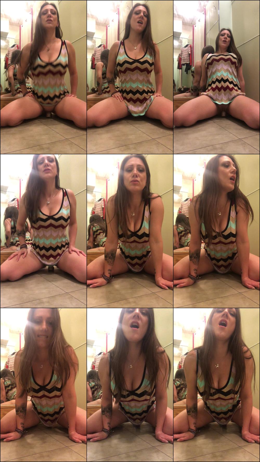 Riding a Dildo in Changing Room