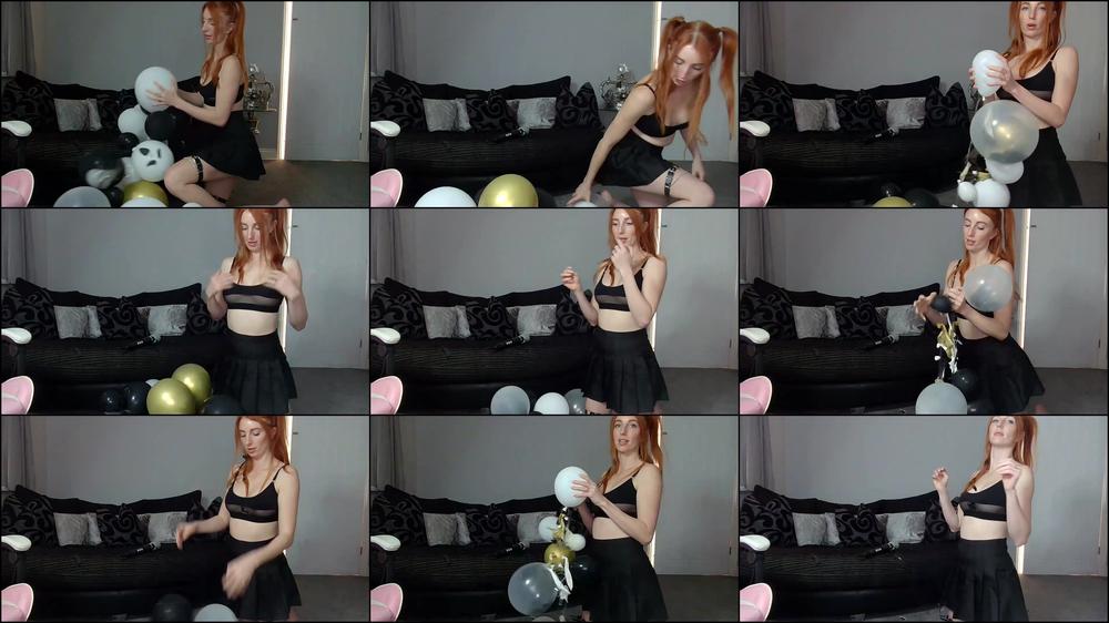 Balloon popping goth girl