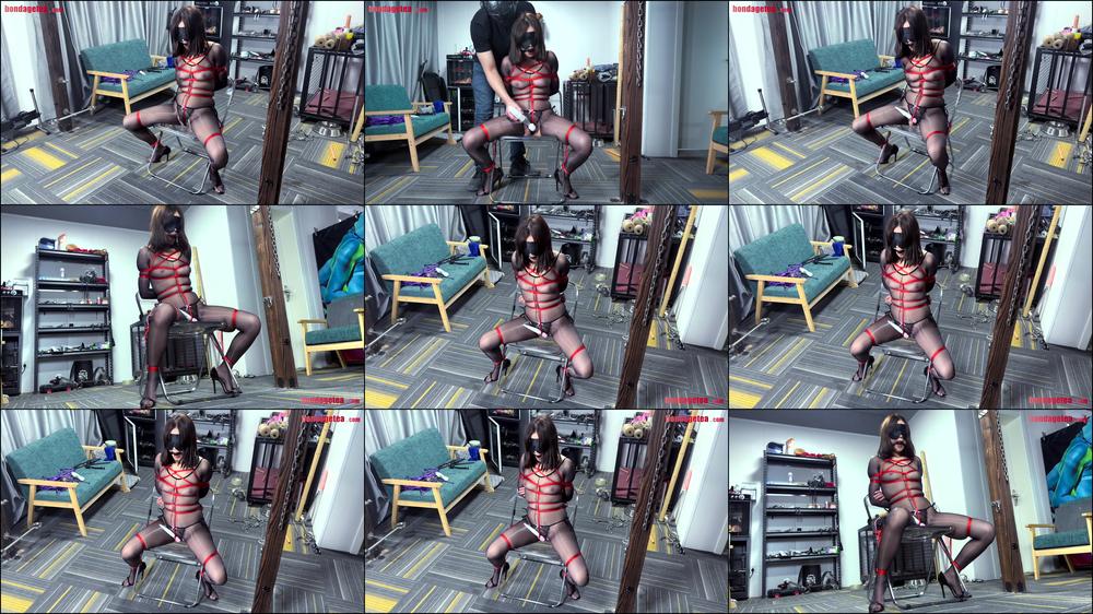Pantyhose Bondage Struggle on The Chair
