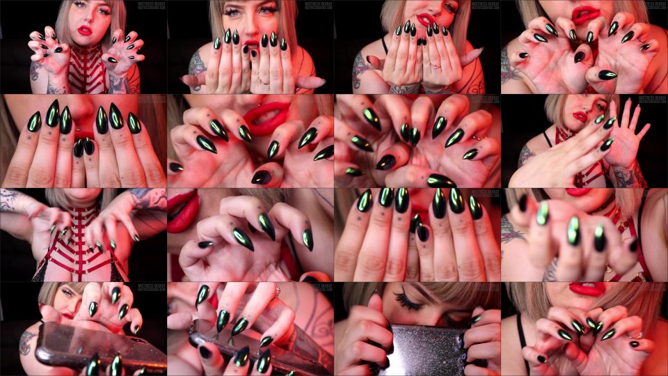 Mistressbijoux Chrome Green Nails Worship