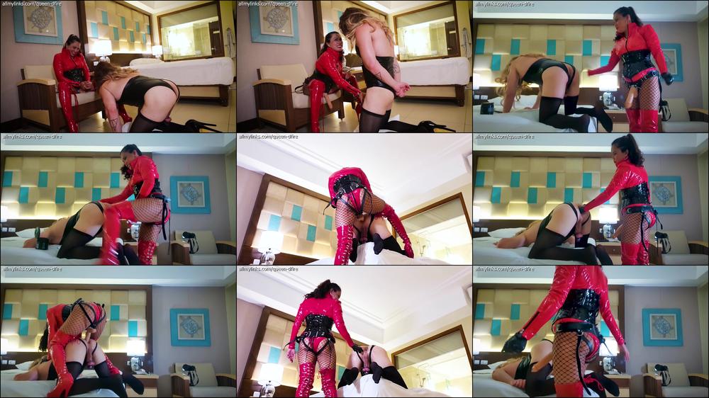 Dominafire Sissy Deepthroat And Pegging Session In Pvc Outfit