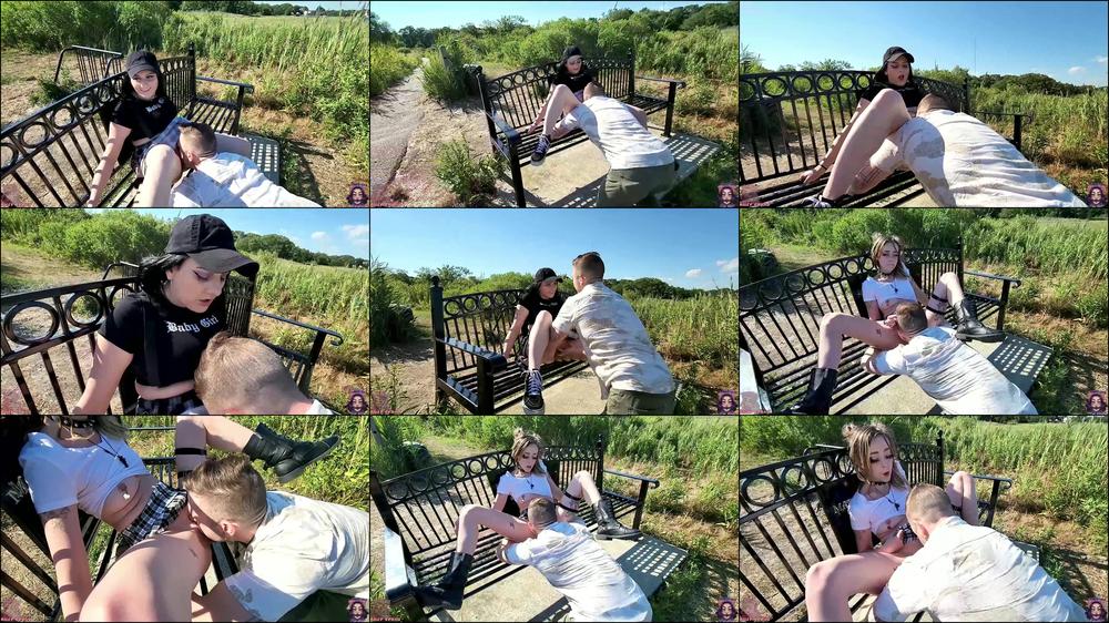 Sluts Let Stranger Eat Out on Park Bench
