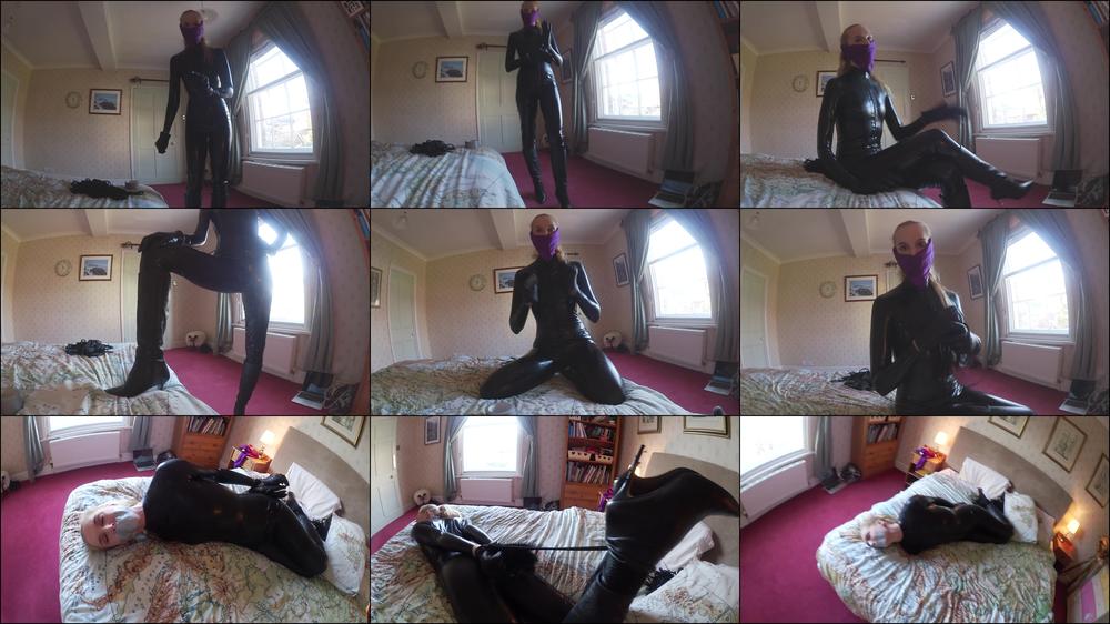 Ariel Anderssen Catsuited Cat Burglar Gets Hogtied