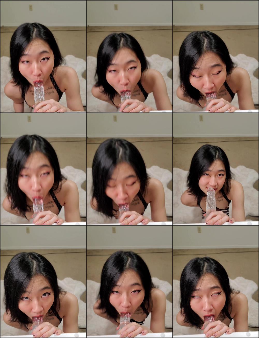 Obedient Slut Gags on Your Dick