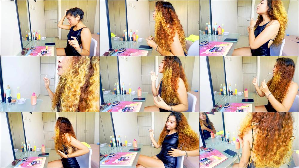 LONG HAIR BRUSHING WHILE I SMOKE