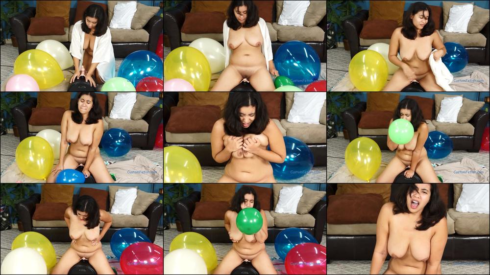 Amber's Balloon Fetish Sybian Ride