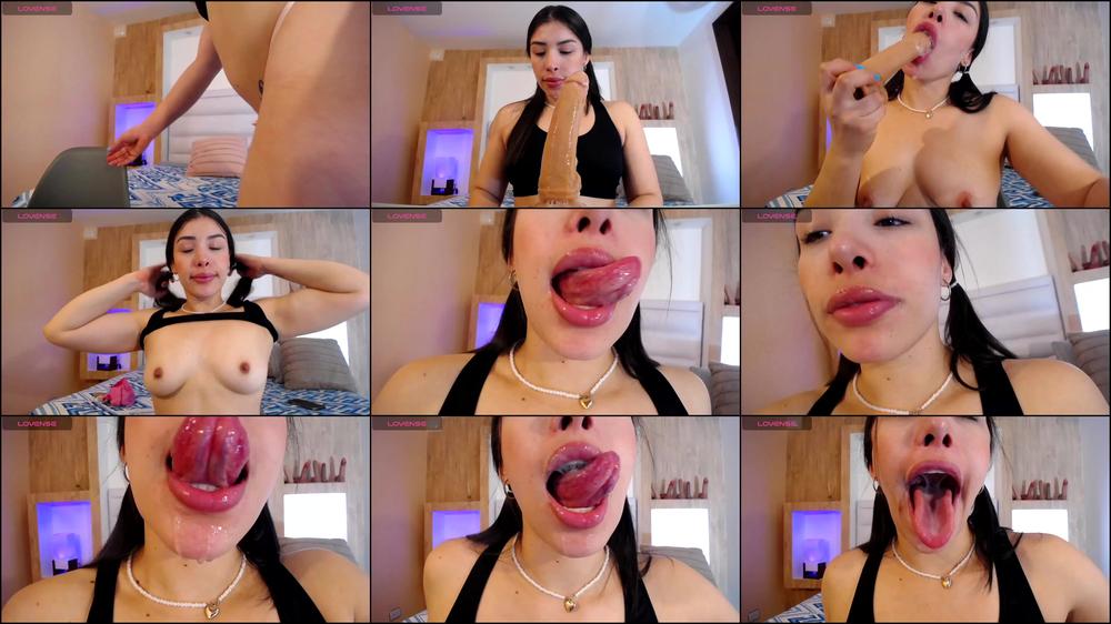 Latina Savors Her Toy with a Wet Tongue and Erotic Masturba