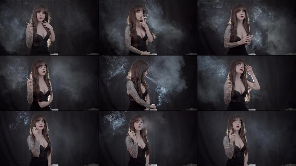 Smoking In Little Black Dress