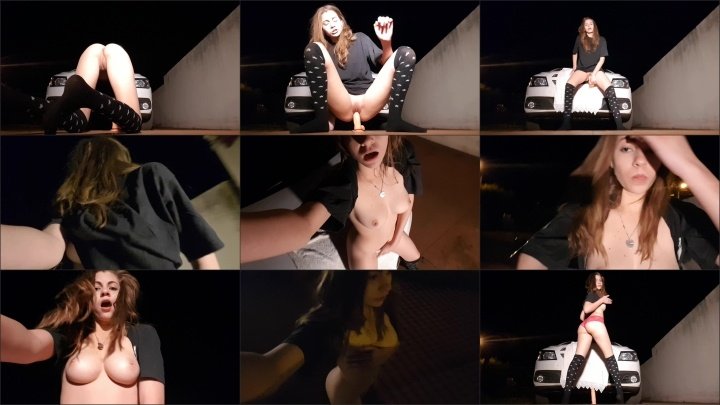 Misssweetteen Cum With Monster Cock In Front Of House