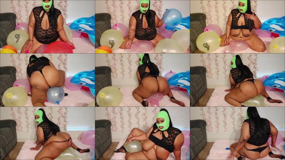 Marley The Masked Fatty - Bbw Balloon Twerk And Hump To Pop