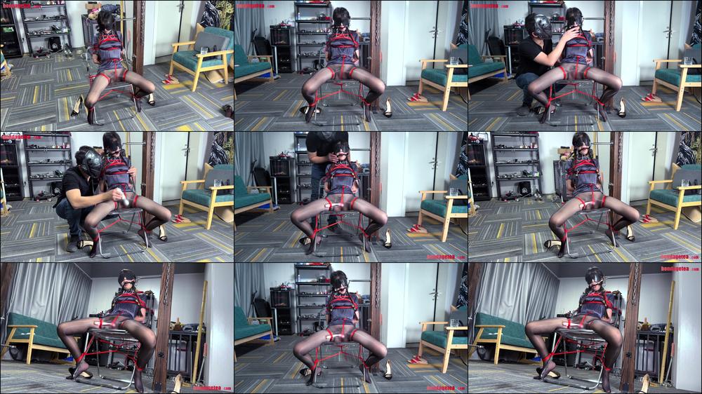 Bondage Girl Struggle On Chair Despaired