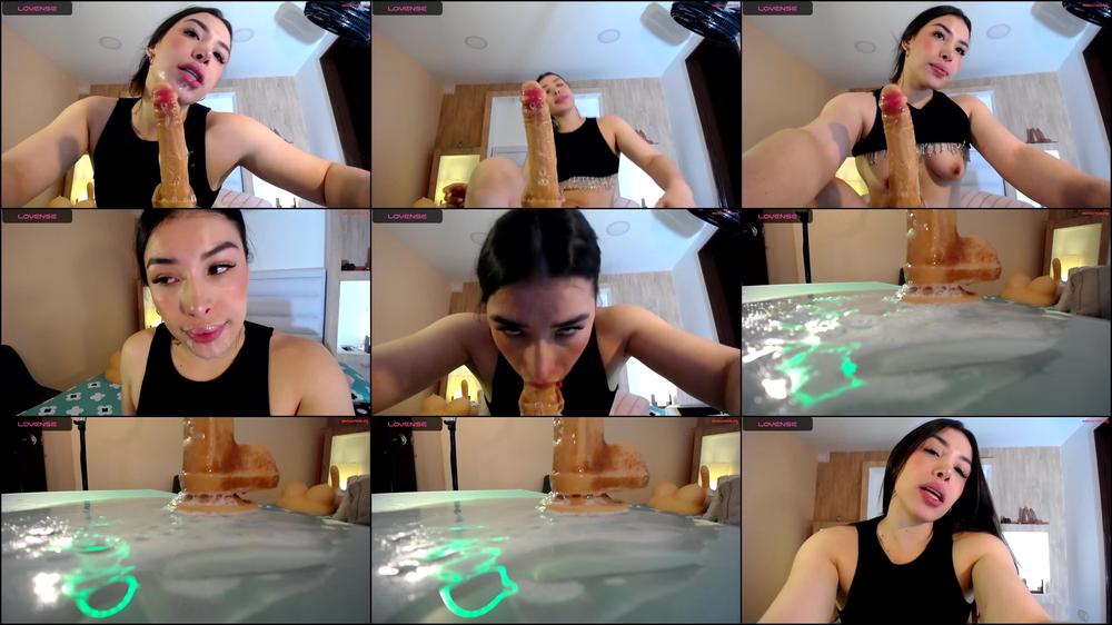 Woman Wetly Works Dildo, Unleashes Dripping Throat Job