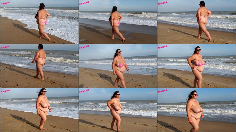 catwalk at the beach BIKINI and nude BBW
